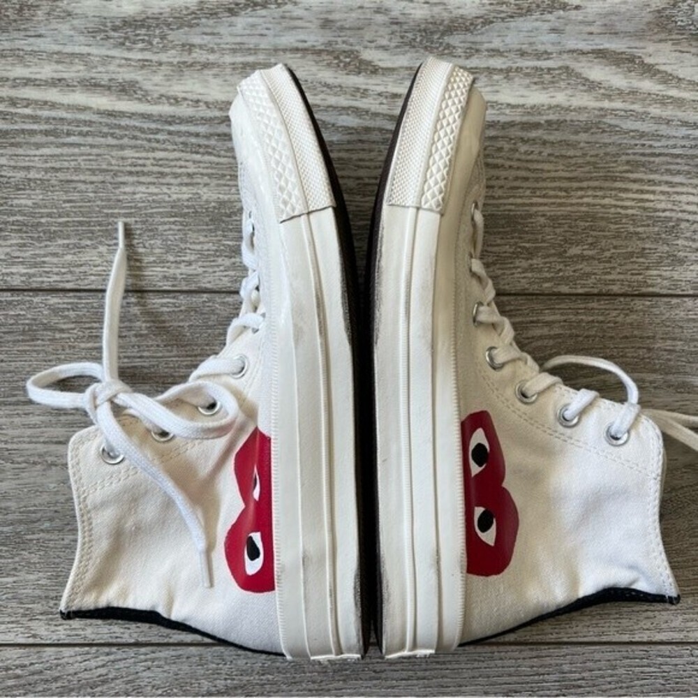 Converse x Comme des Garcons PLAY Chuck 70 High Top Heart Sneakers 6M 8W - Picture 5 of 16